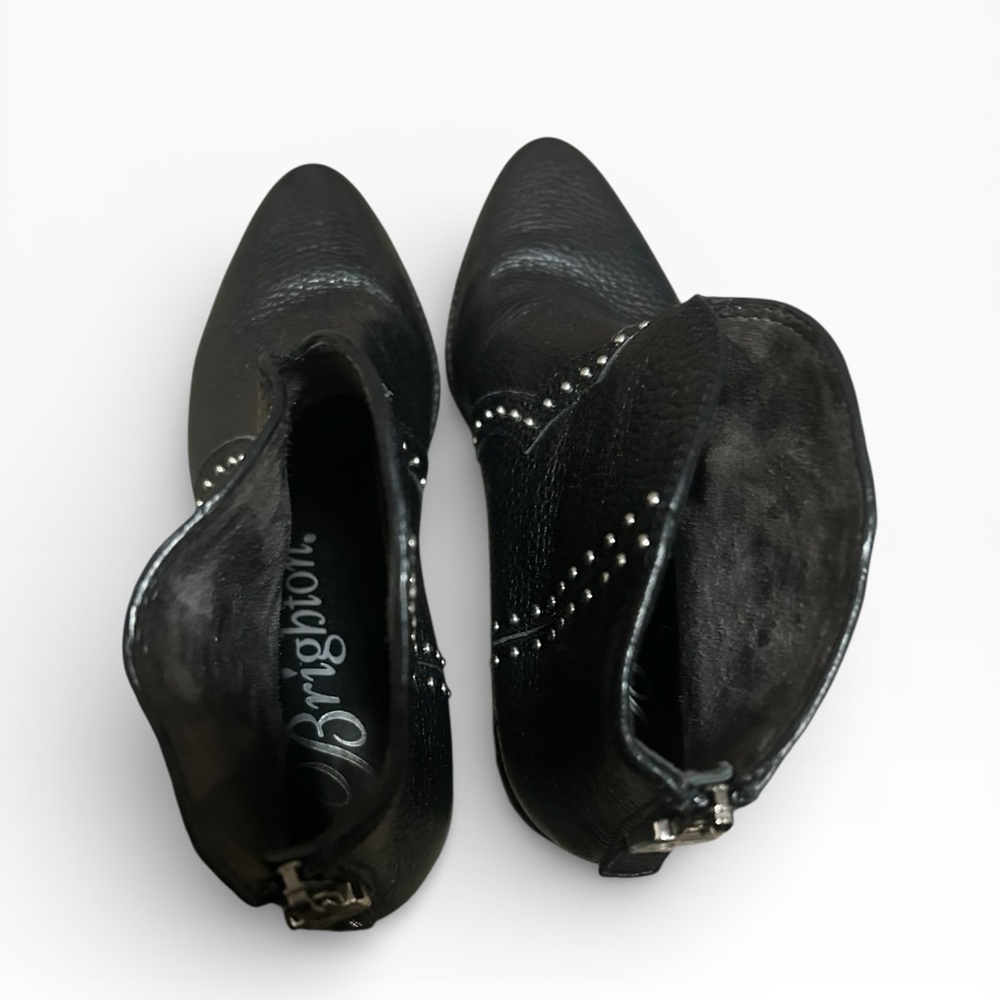 Brighton Black Leather Ankle Booties - Picture 6 of 8